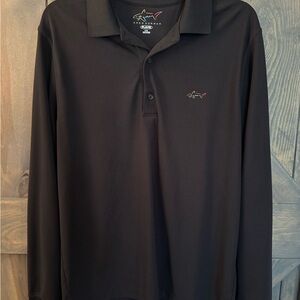 Greg Norman Collection Black Polo Shirt Classic Long-Sleeve. New without tags.